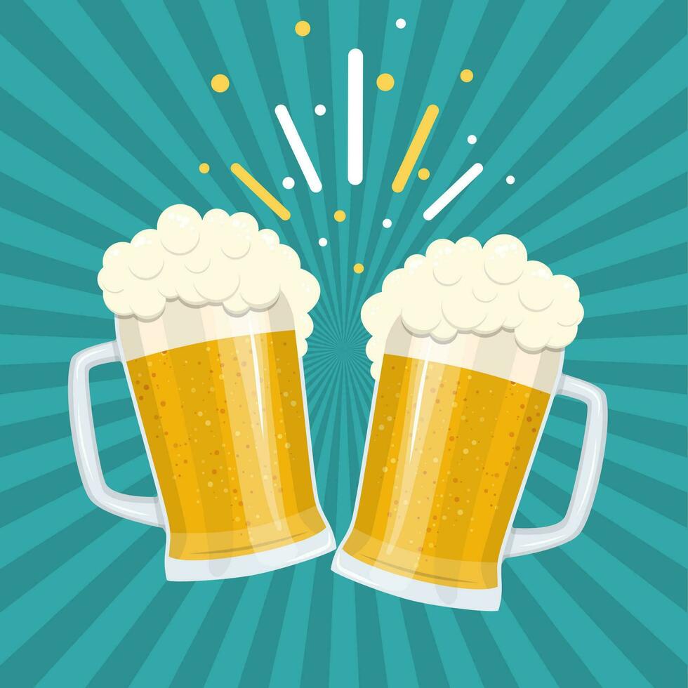 tostado lentes de cerveza vector