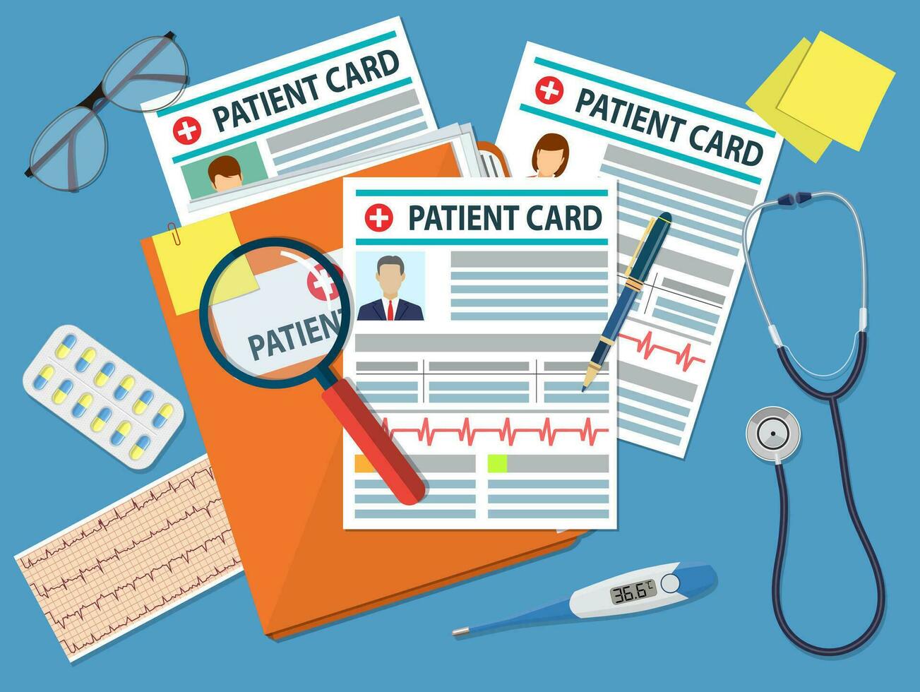 Folder with patient card vector
