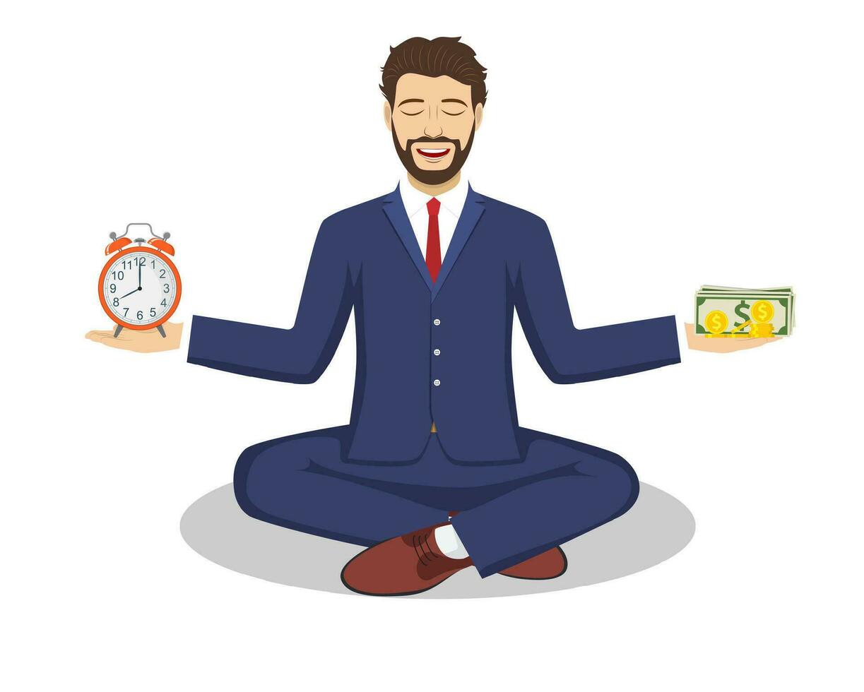 Businessman found his balance vector