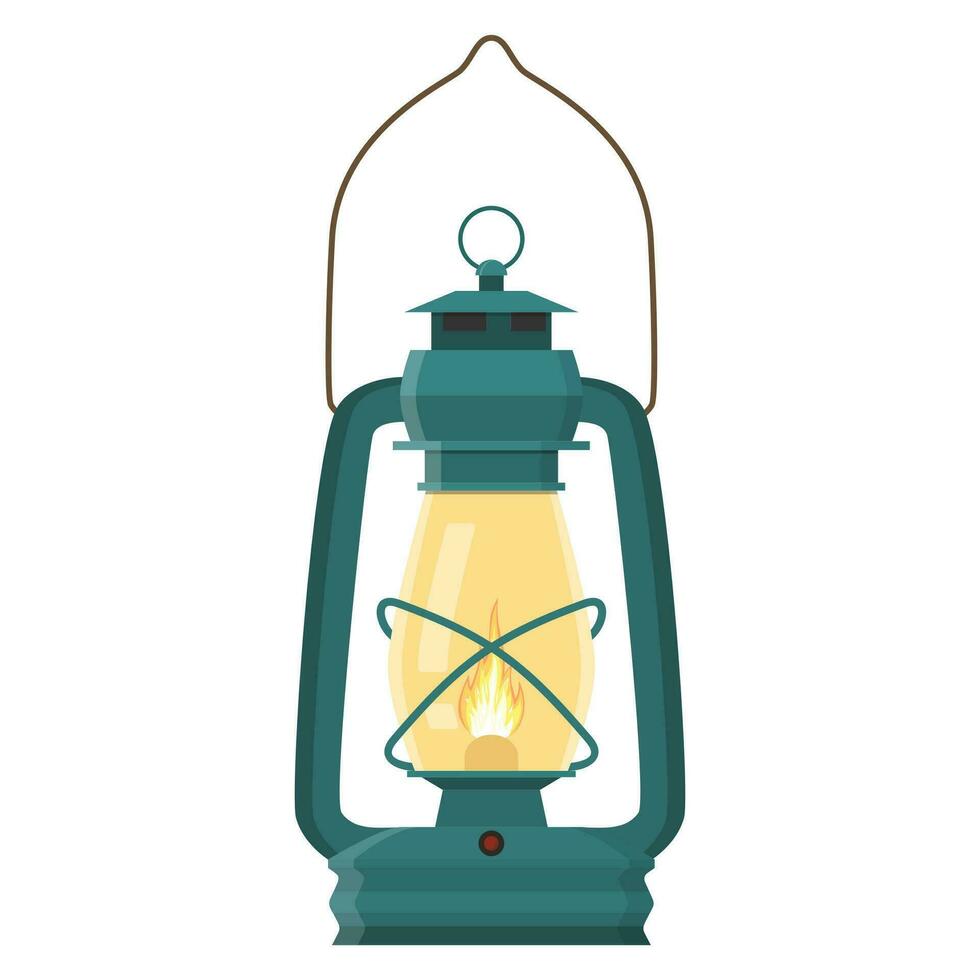 Vintage camping lantern vector