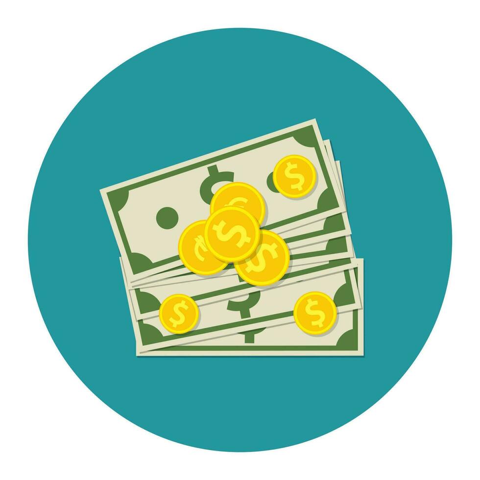 Money Dollar Cash Colorful Icon vector