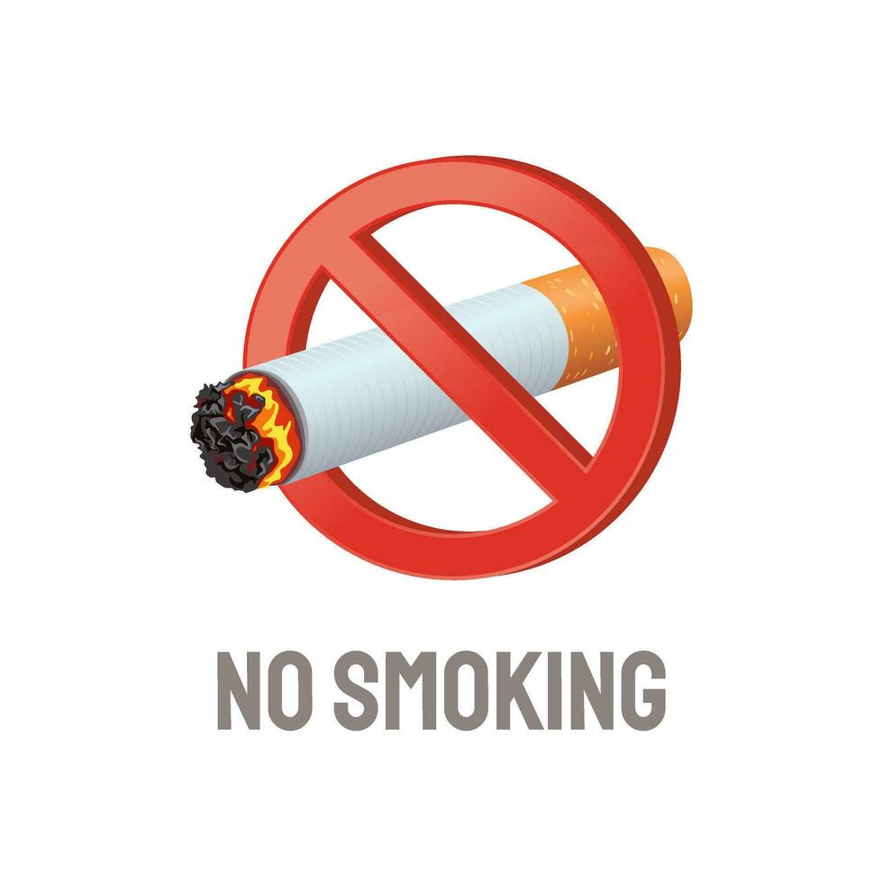 no smoking warning with red forbidden sign vector