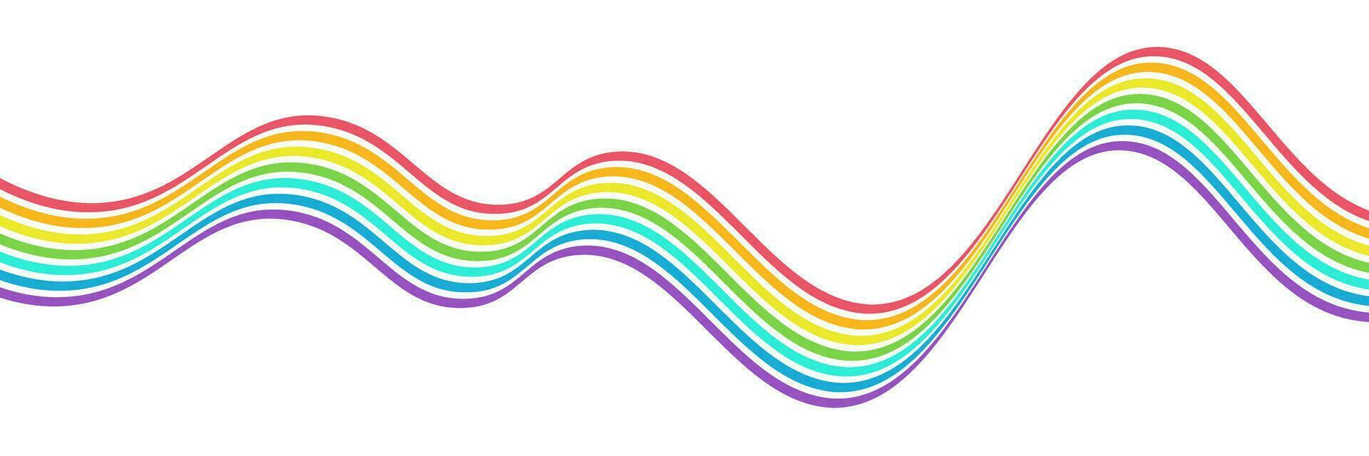 rainbow wavy color lines illustration vector