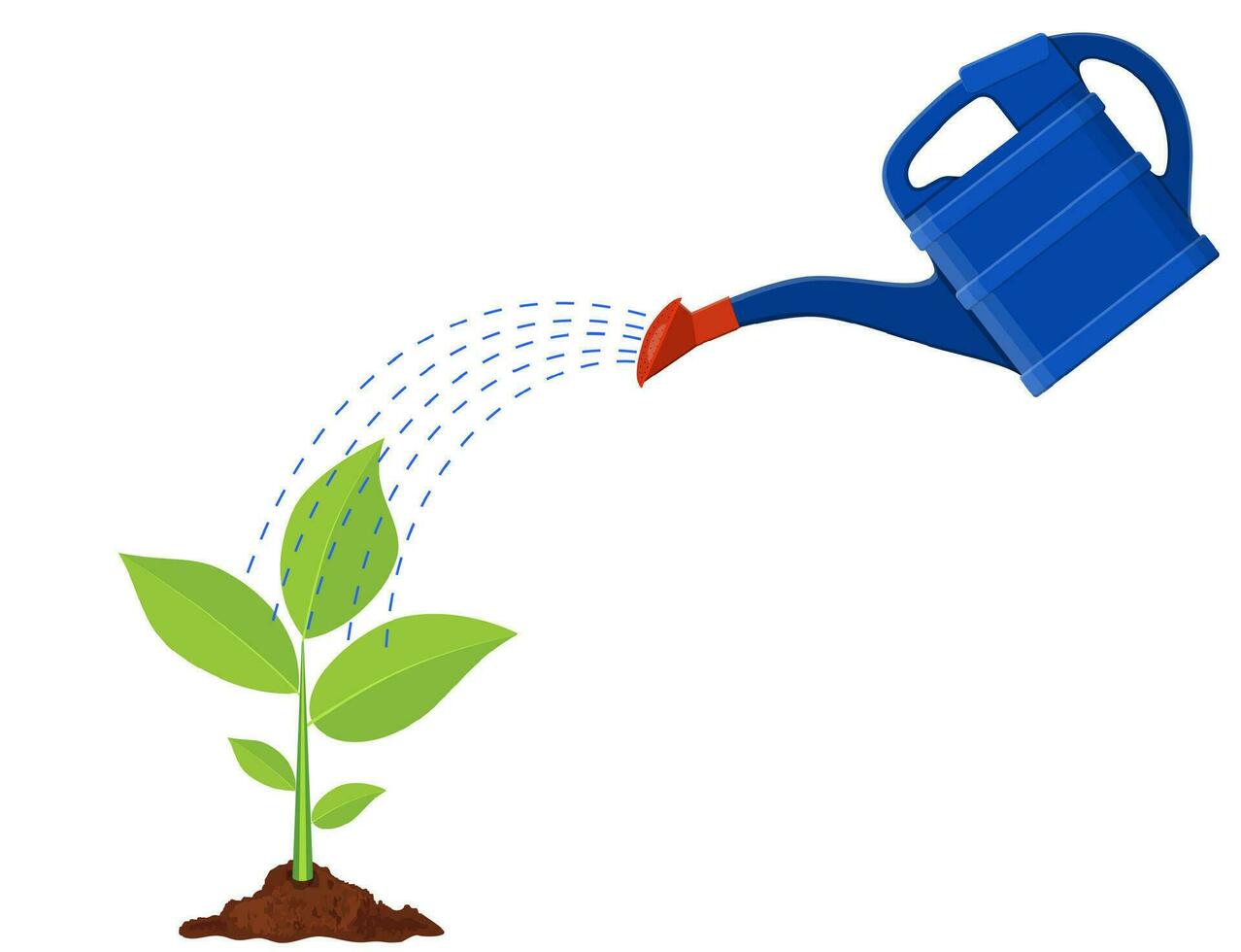 Young plant with watering can vector