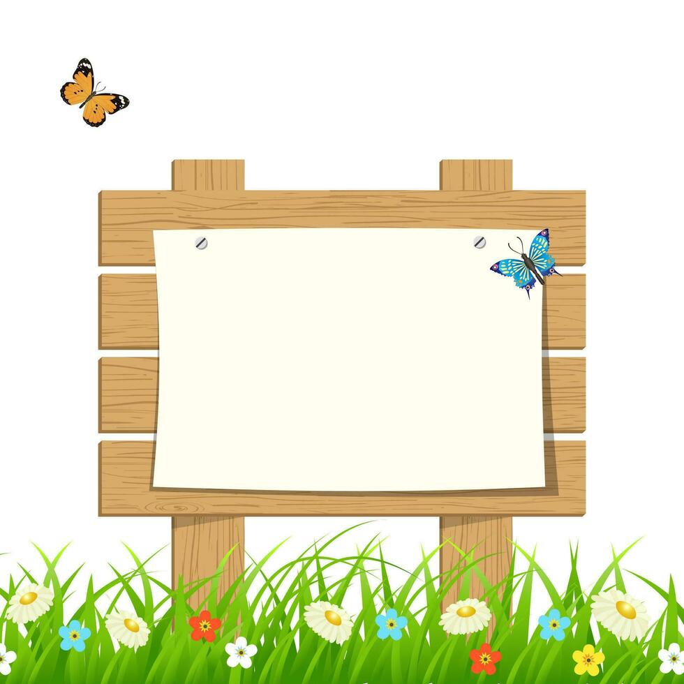 vector wooden sign