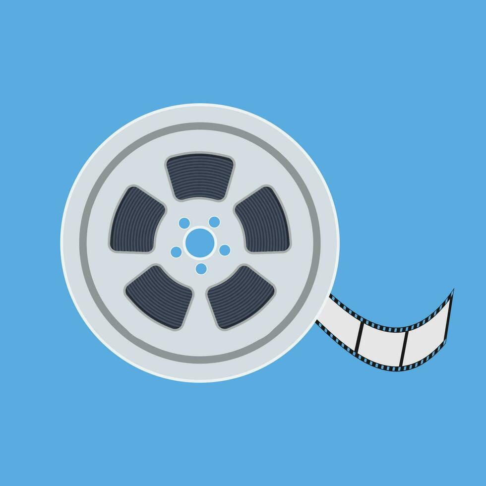 Film reel flat icon vector