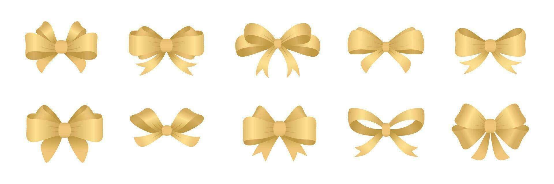 various golden gift bow collection vector