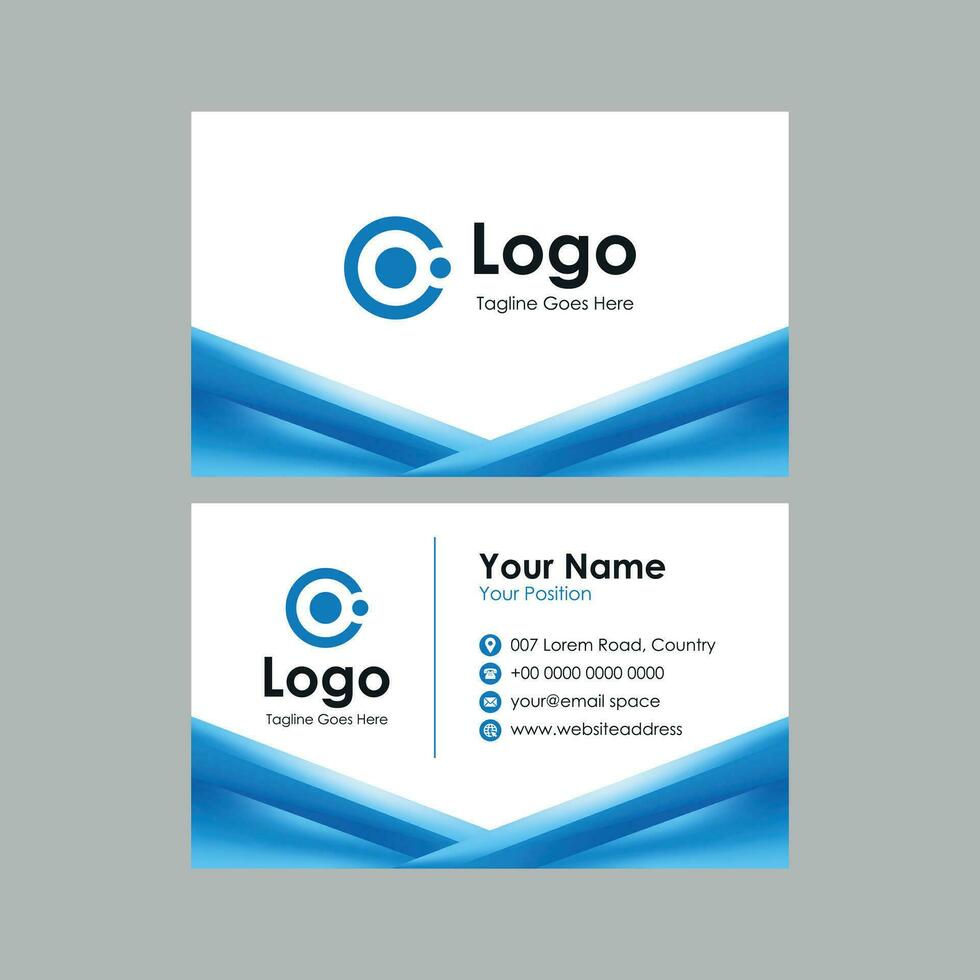 business card template with blue abstract background vector