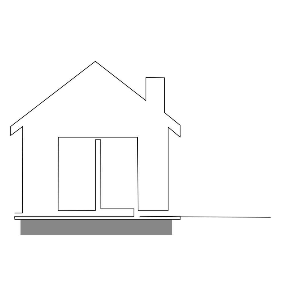 casa soltero línea continuo contorno vector Arte dibujo y sencillo uno línea hogar minimalista diseño