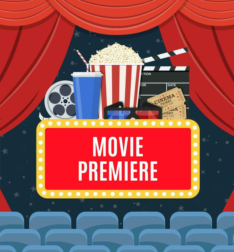 Movie premiere poster vector