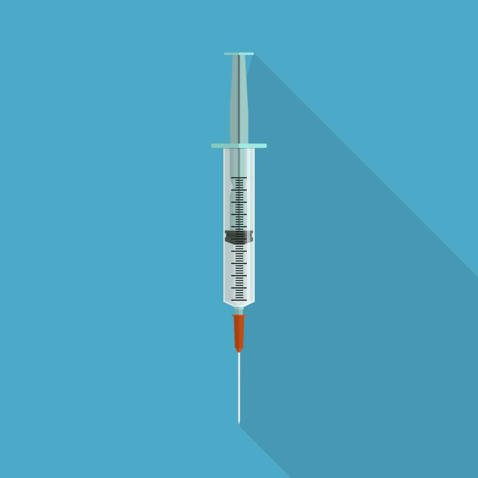 syringe icon with shadow vector