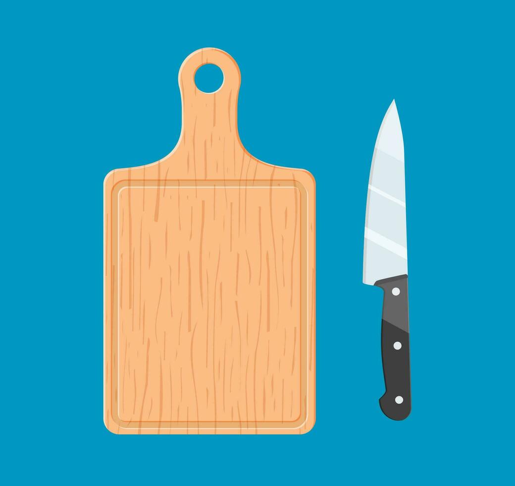 The cutting board and knife icon. vector