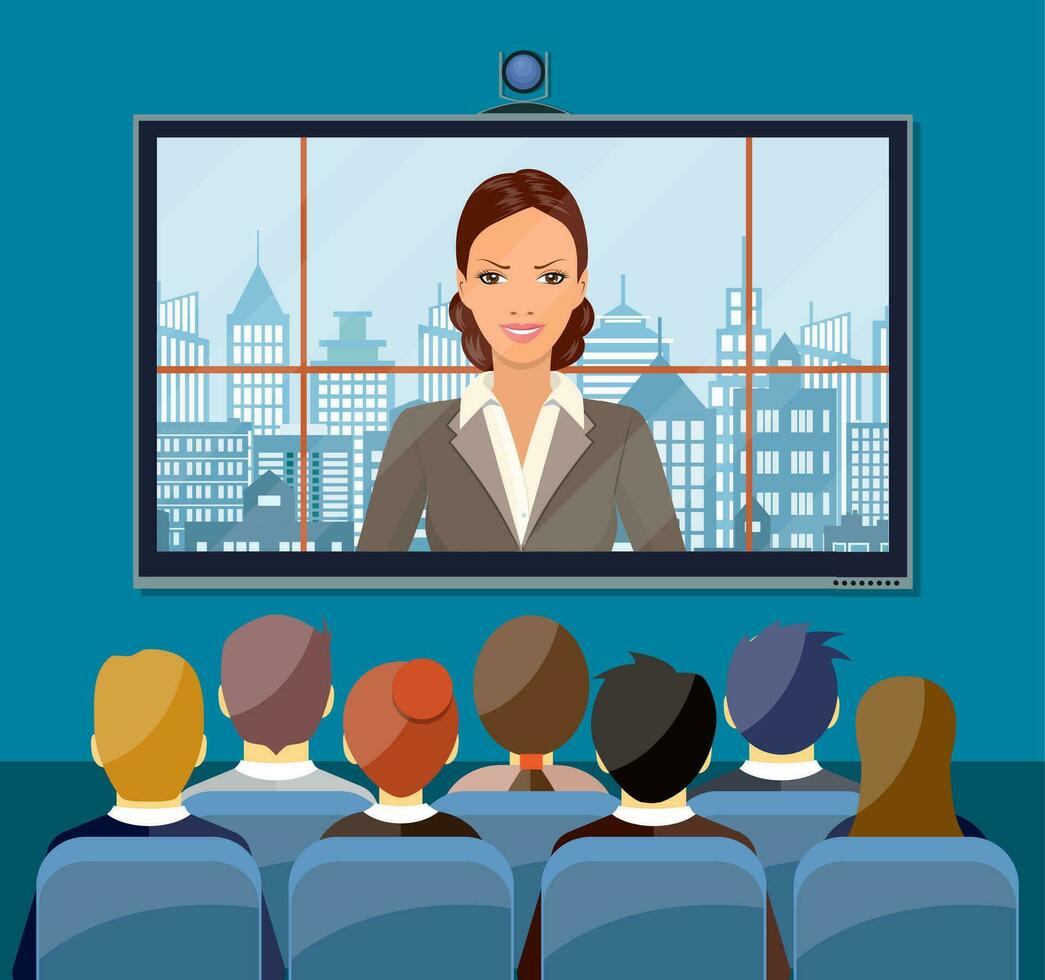 Video conference concept. vector
