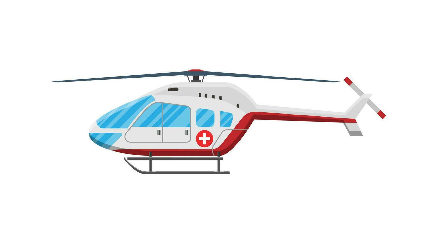 red Ambulance helicopter . vector