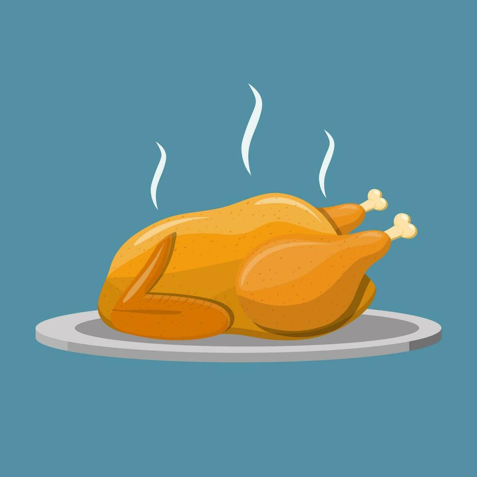 Fried chicken or turkey vector