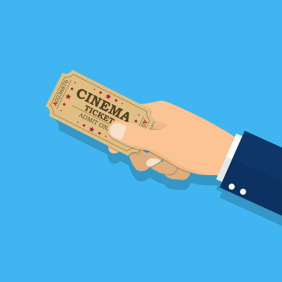 Holds tickets in hand vector