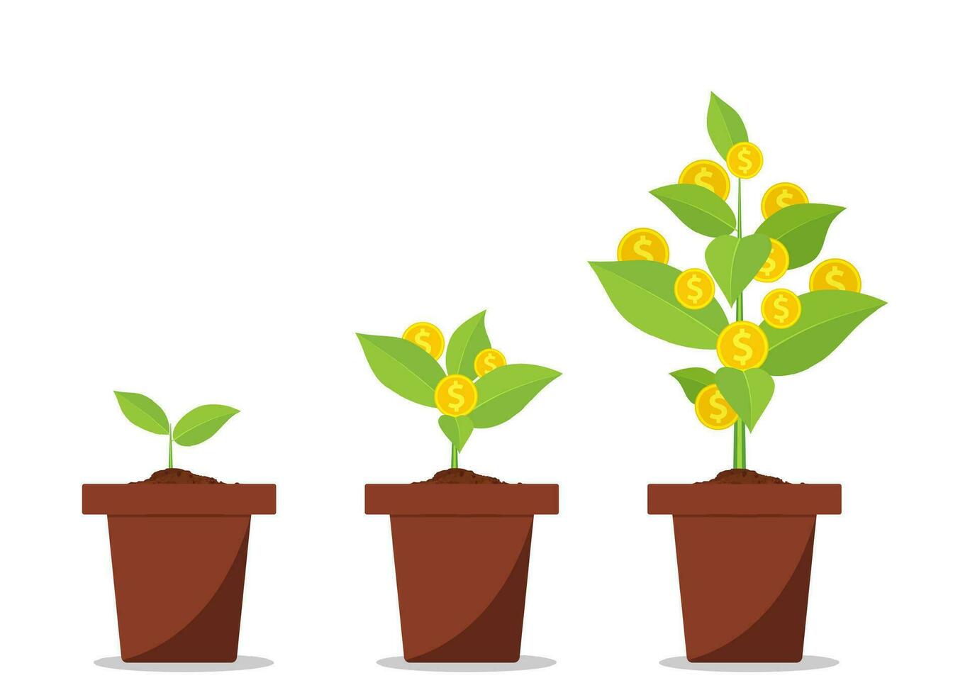 Money tree with coins growing vector