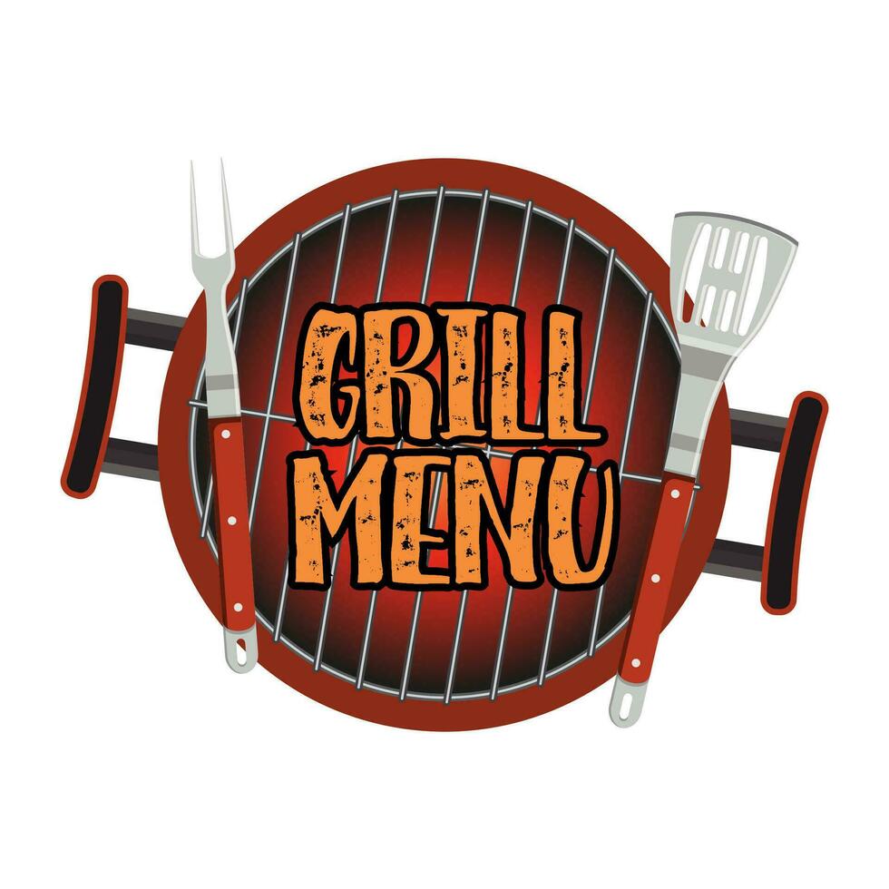 Grill Menu Card Design template vector