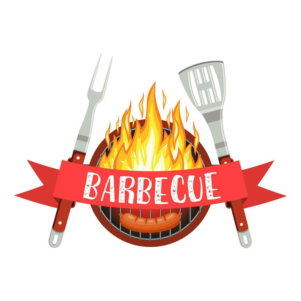 Barbecue party logo vector