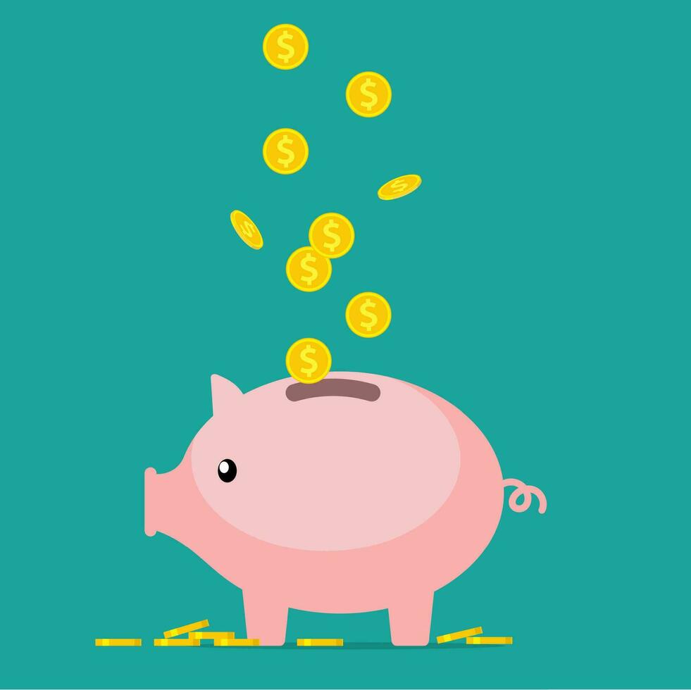 Pig piggy bank vector