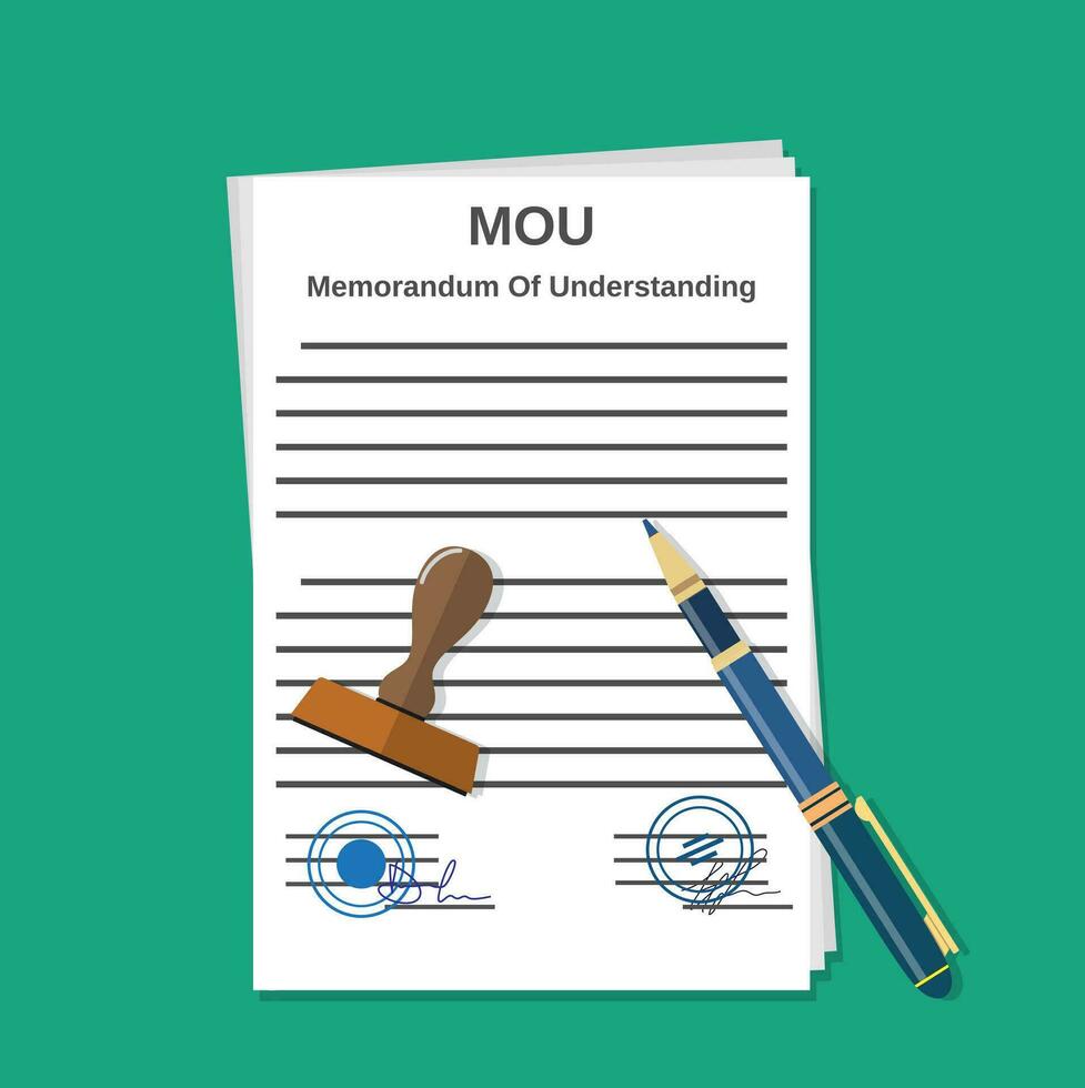 mou memorándum documento vector