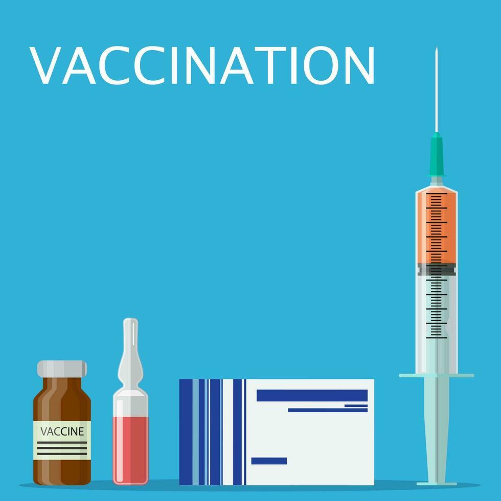 Vaccination concept poster vector