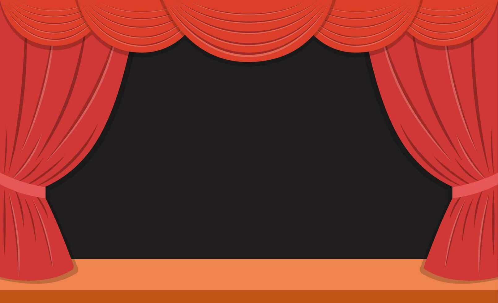 theater stage with red curtains vector