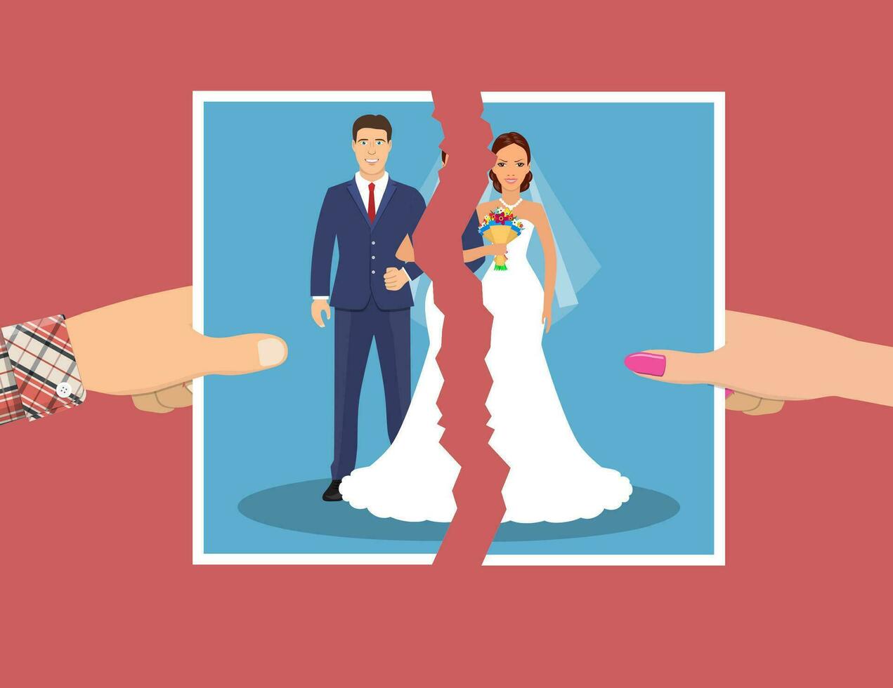 Break up of relationship. vector