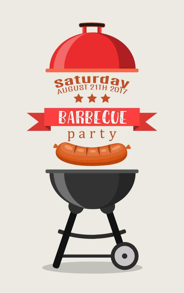 Bbq or barbecue party invitation vector
