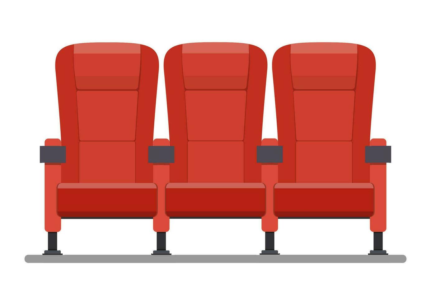 Auditorium and seats in a movie theater. vector