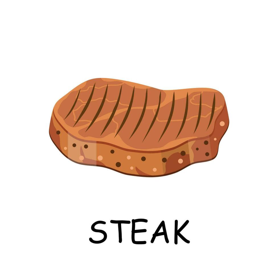 steak, chop meat, a piece of meat cuts. vector