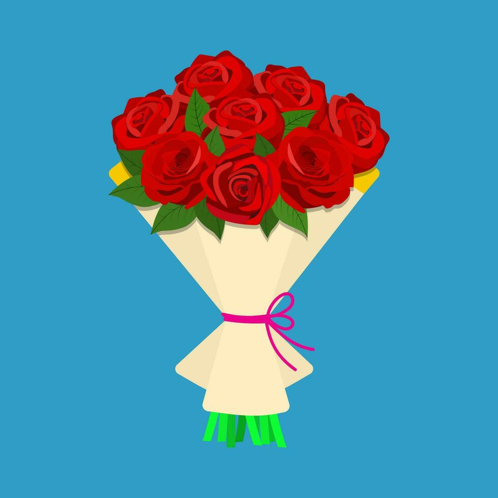 Red roses bouquet vector