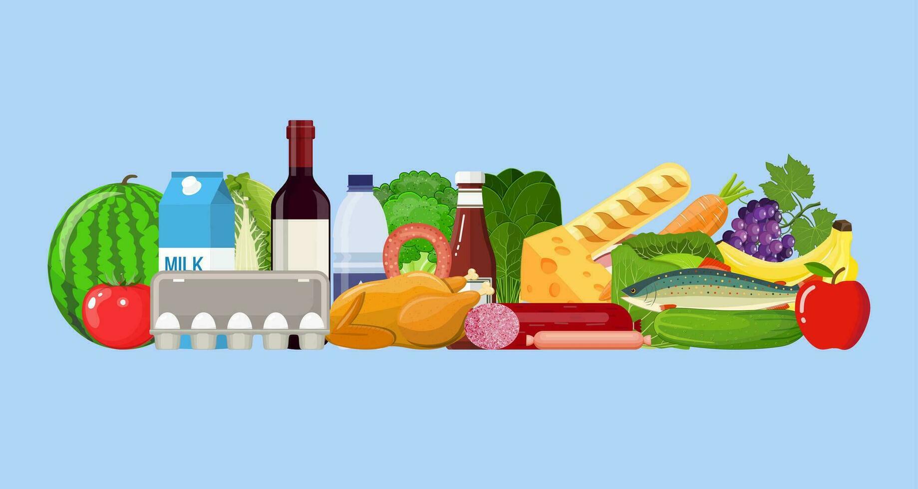 Grocery set product vector