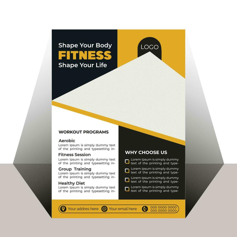 Modern vector fitness flyer design template