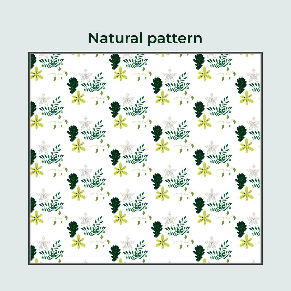 Pattern floral with flowers leaves and herbs vector