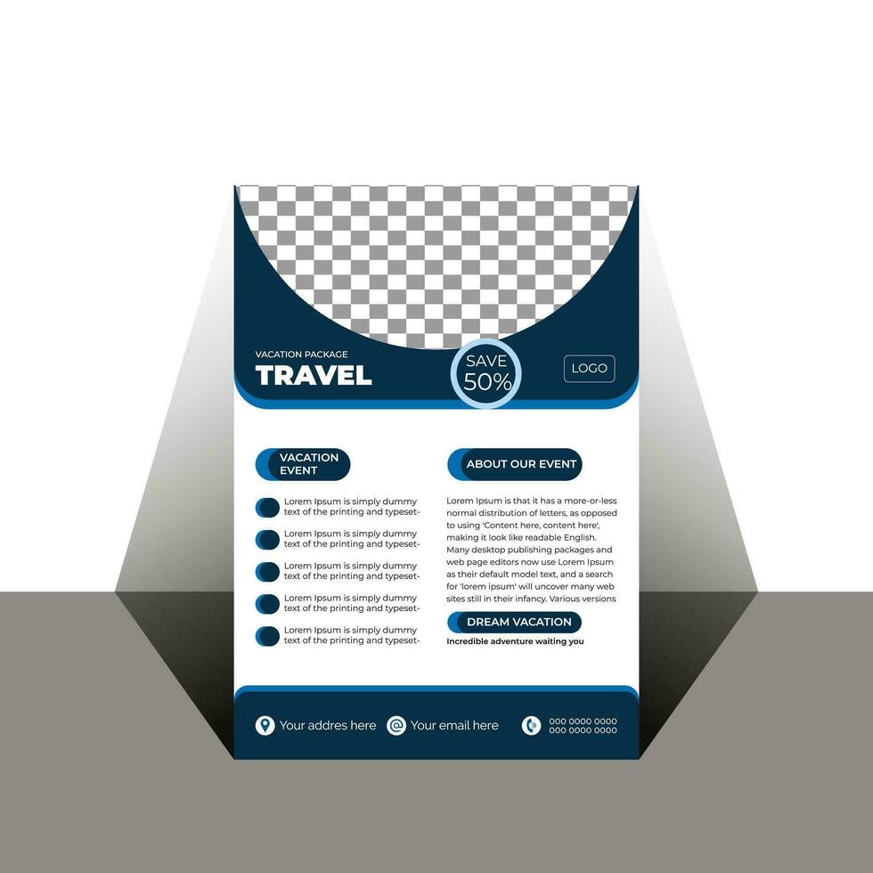 Free vector travel flyer template design