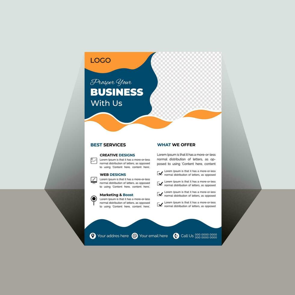 Marketing agency vector flyer template design