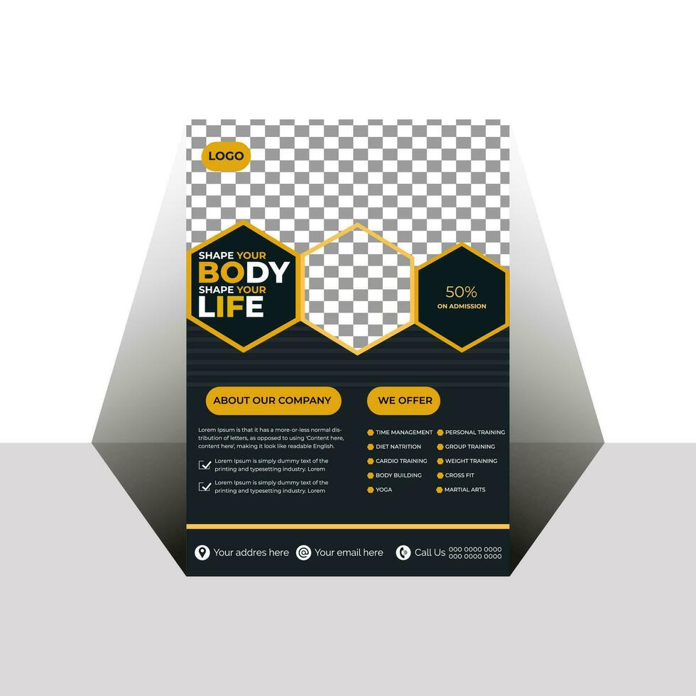 Professional free vector fitness flyer design