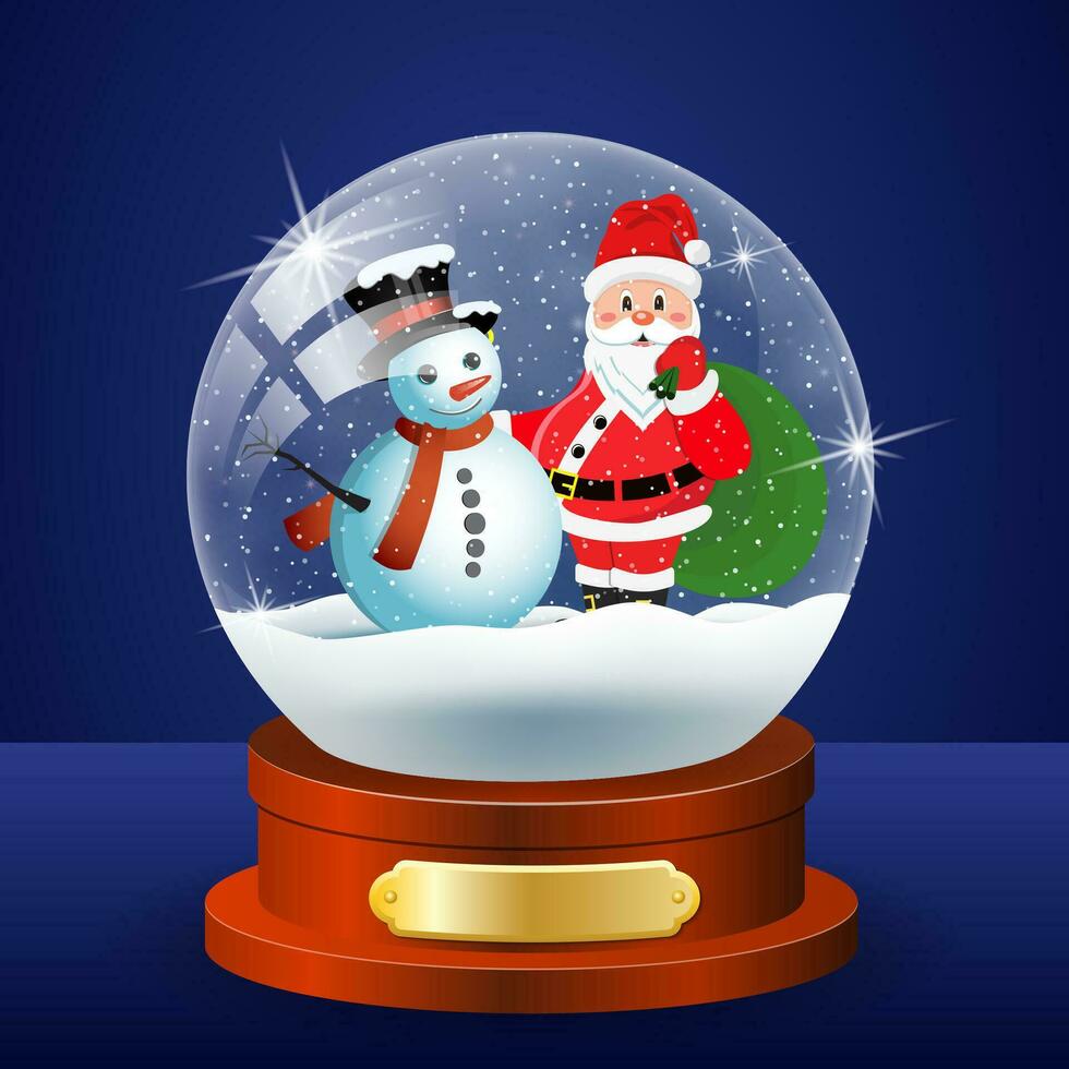 Christmas winter landscape globe vector