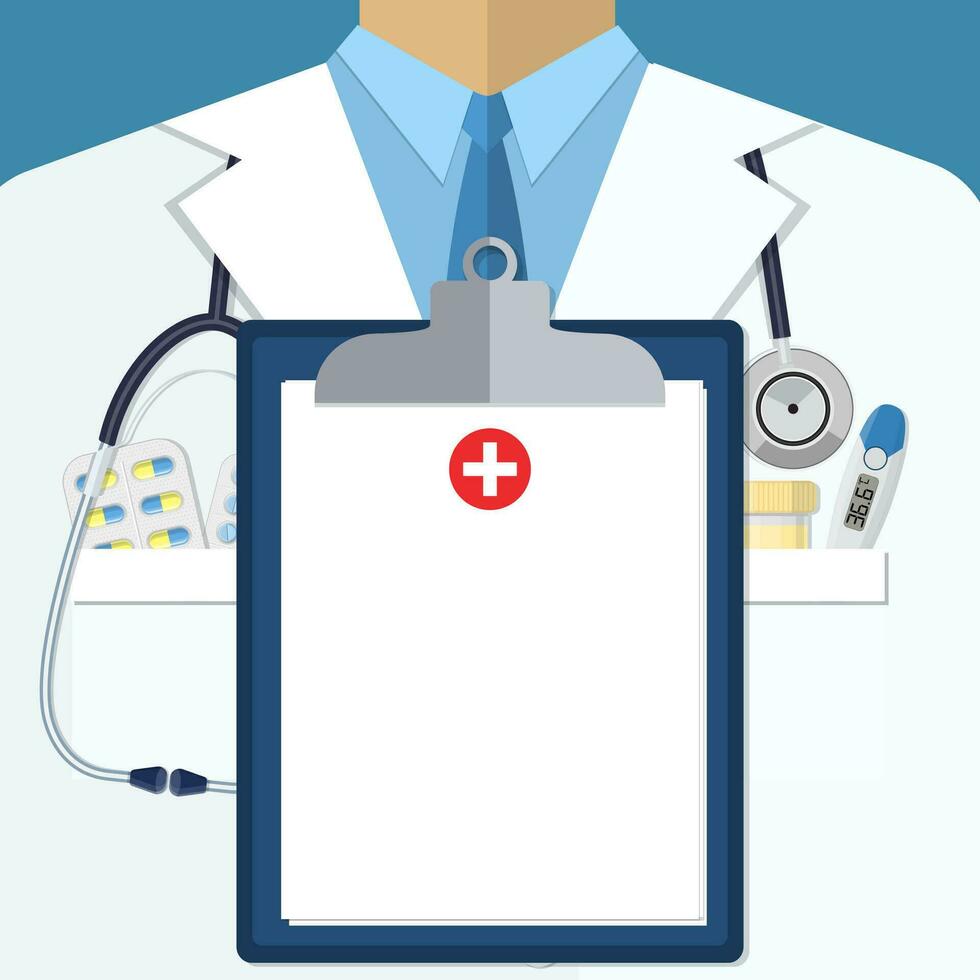 Background of white doctors suit vector