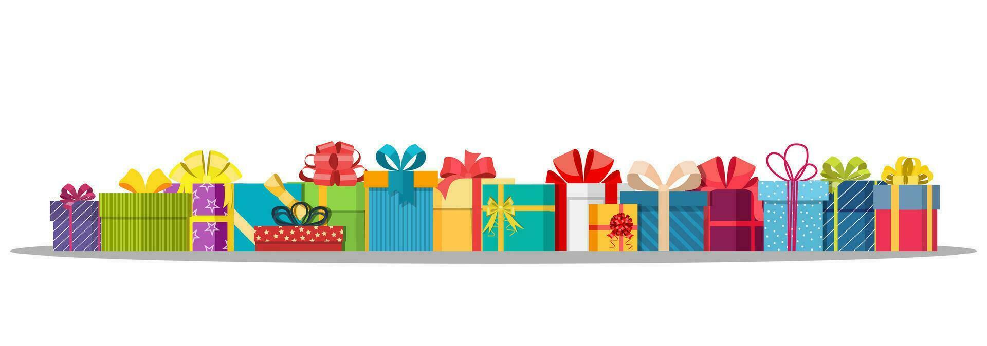 Set of gift boxes isolated on white. vector