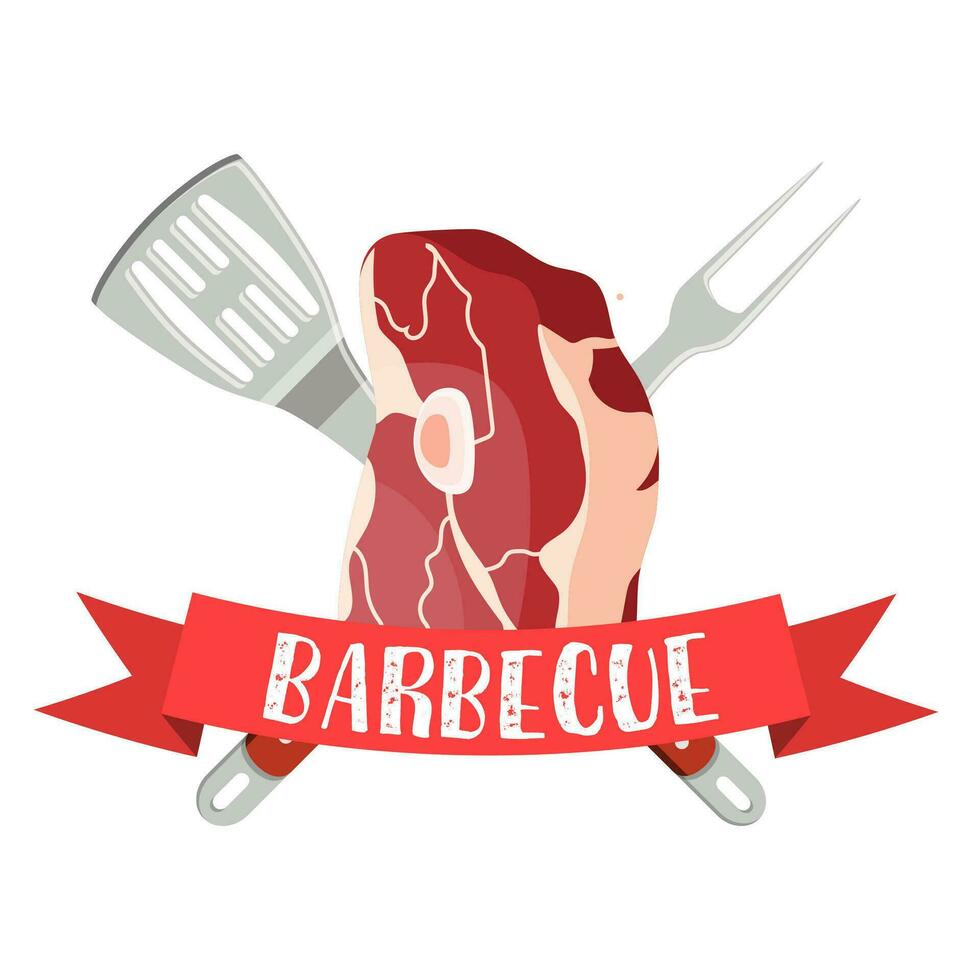 Fresco carne etiqueta. vector