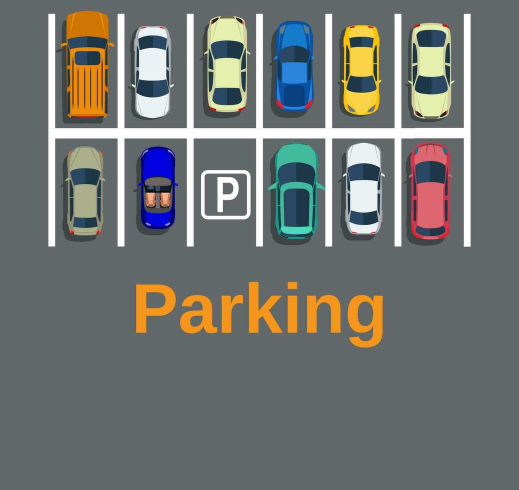 Top view of a city parking vector
