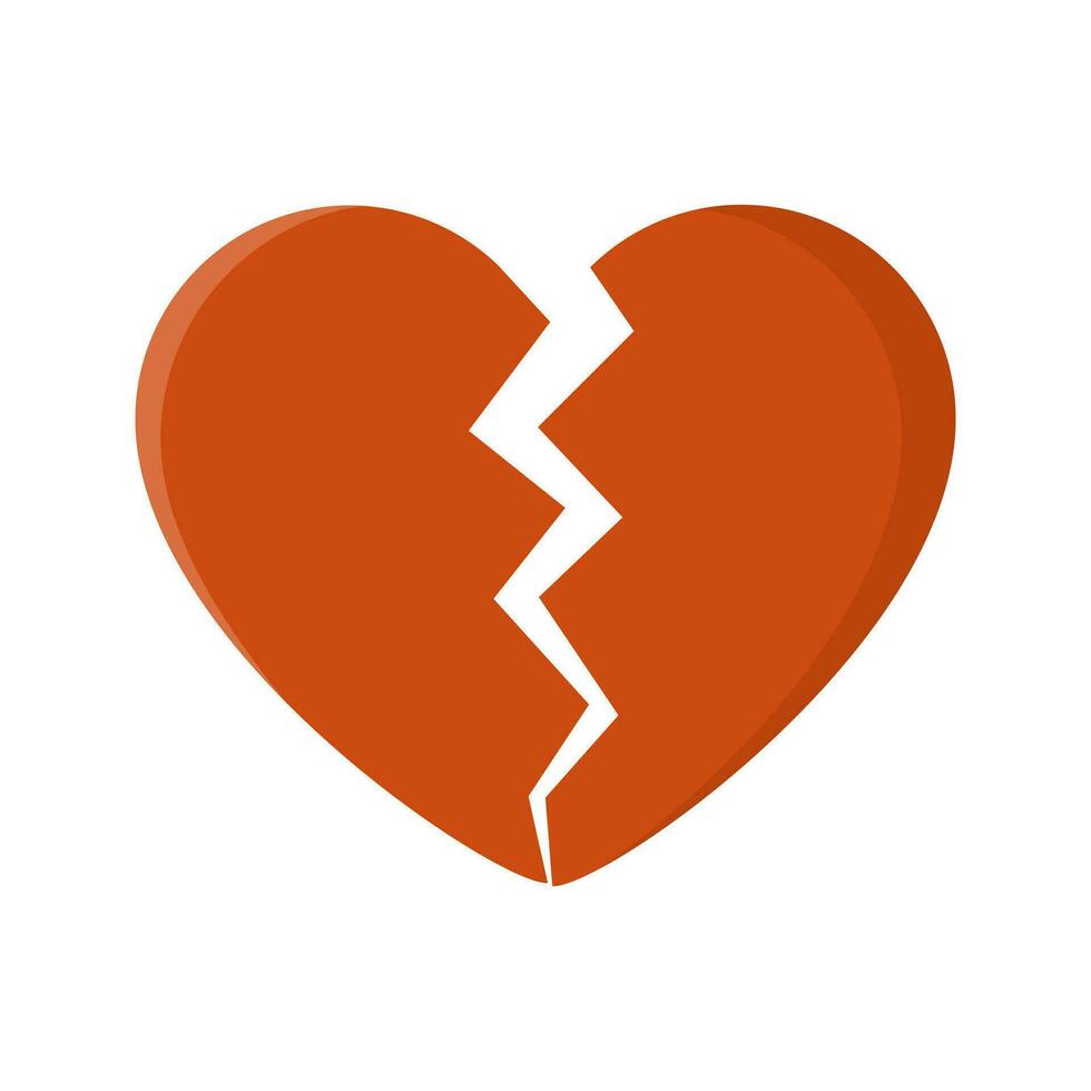 broken heart isolated on white background vector