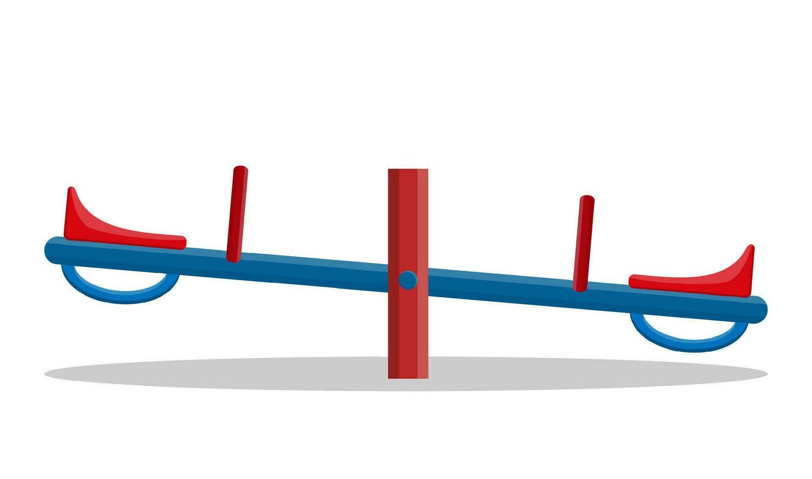 Seesaw closeup isolated on white background. vector