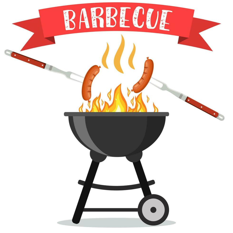 Bbq or barbecue party invitation vector