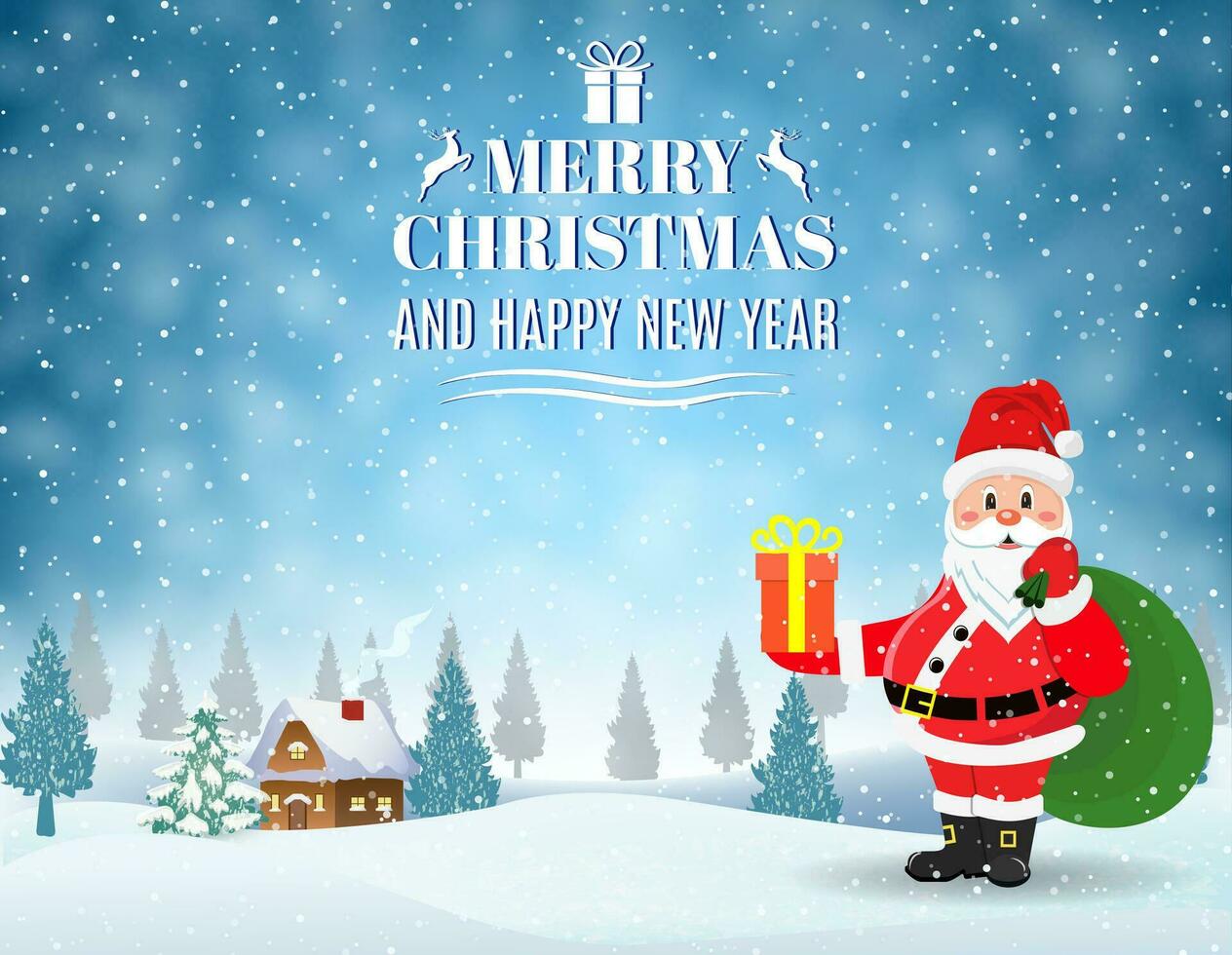 Christmas winter landscape vector