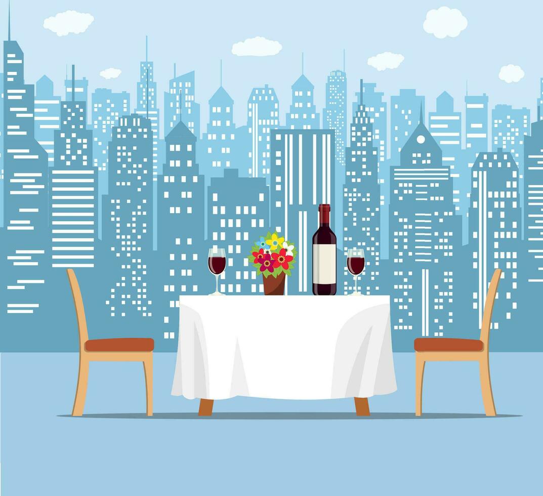 Summer outdoor cafe terrace vector