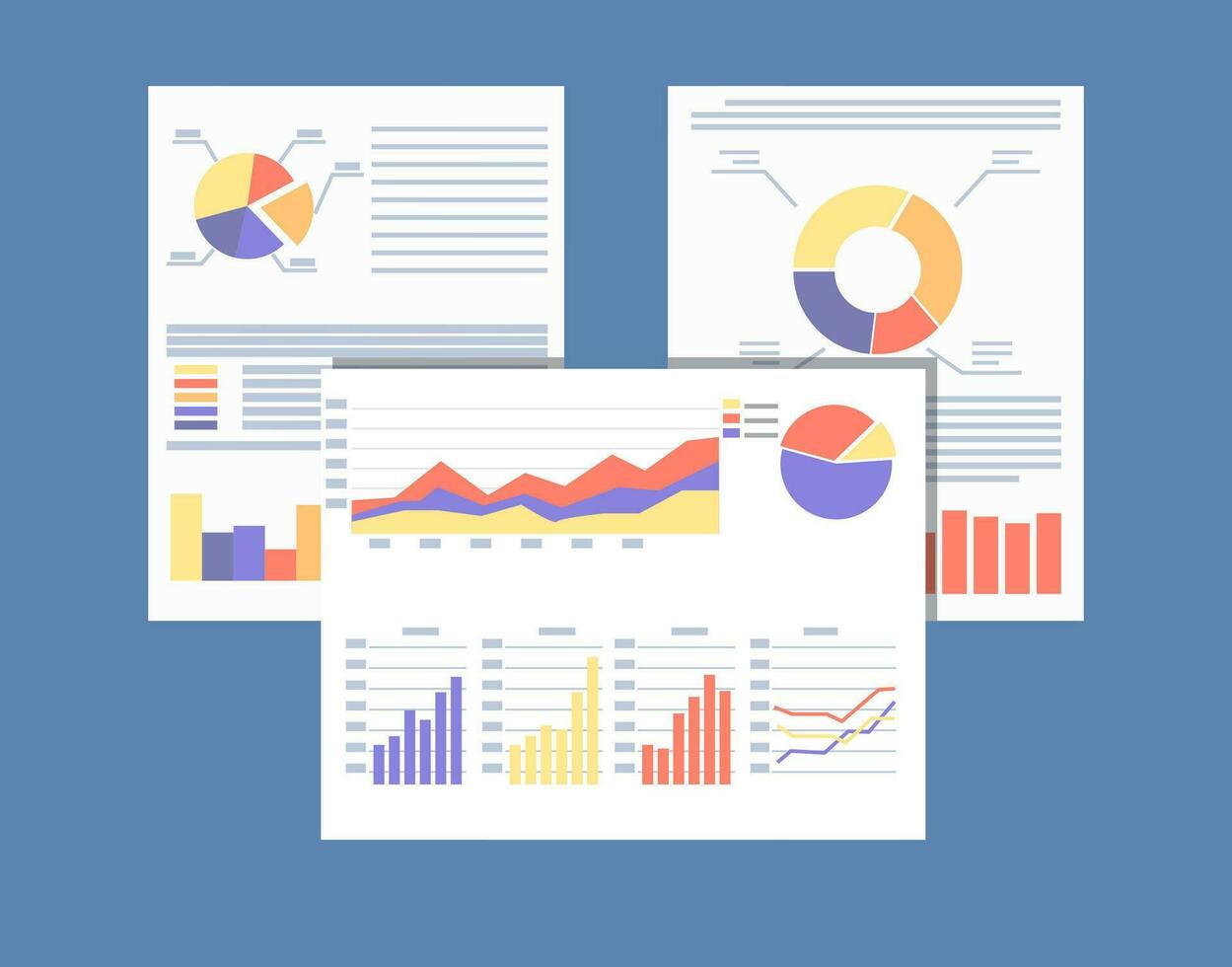 financial reports and documents. vector