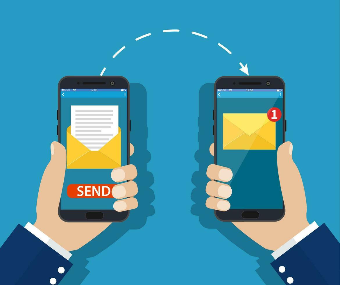 Sending message process concept. vector